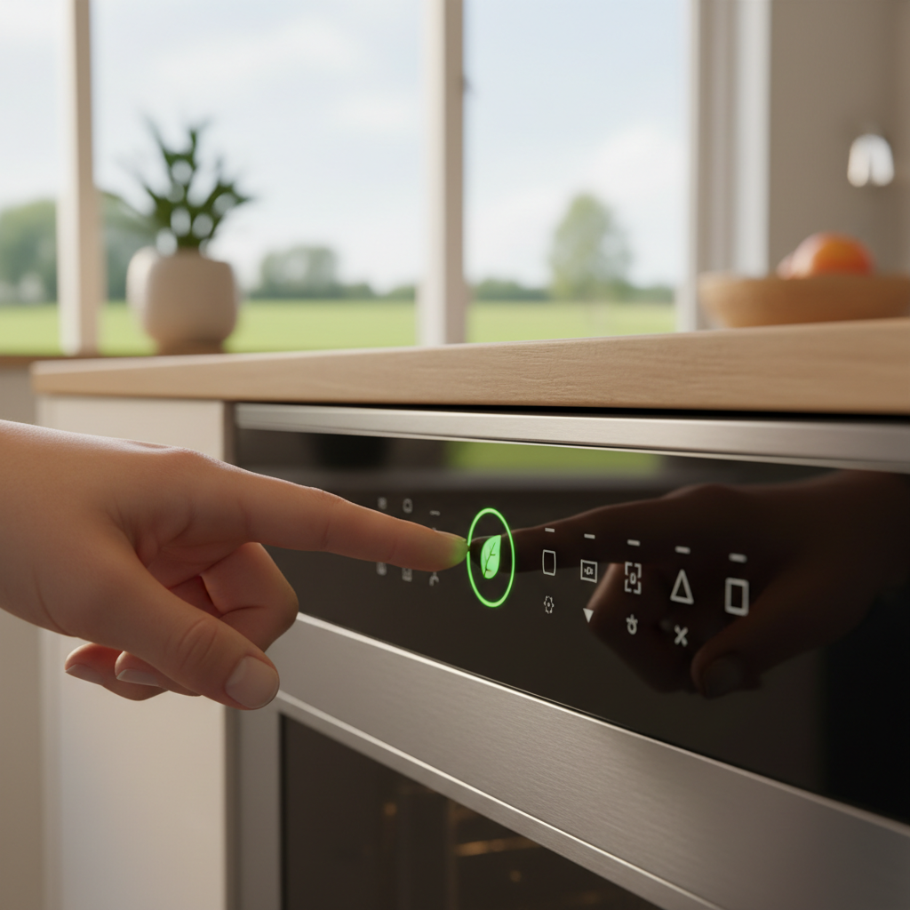 Gasten die de eco-modus van een slimme vaatwasser gebruiken voor energiebesparing.