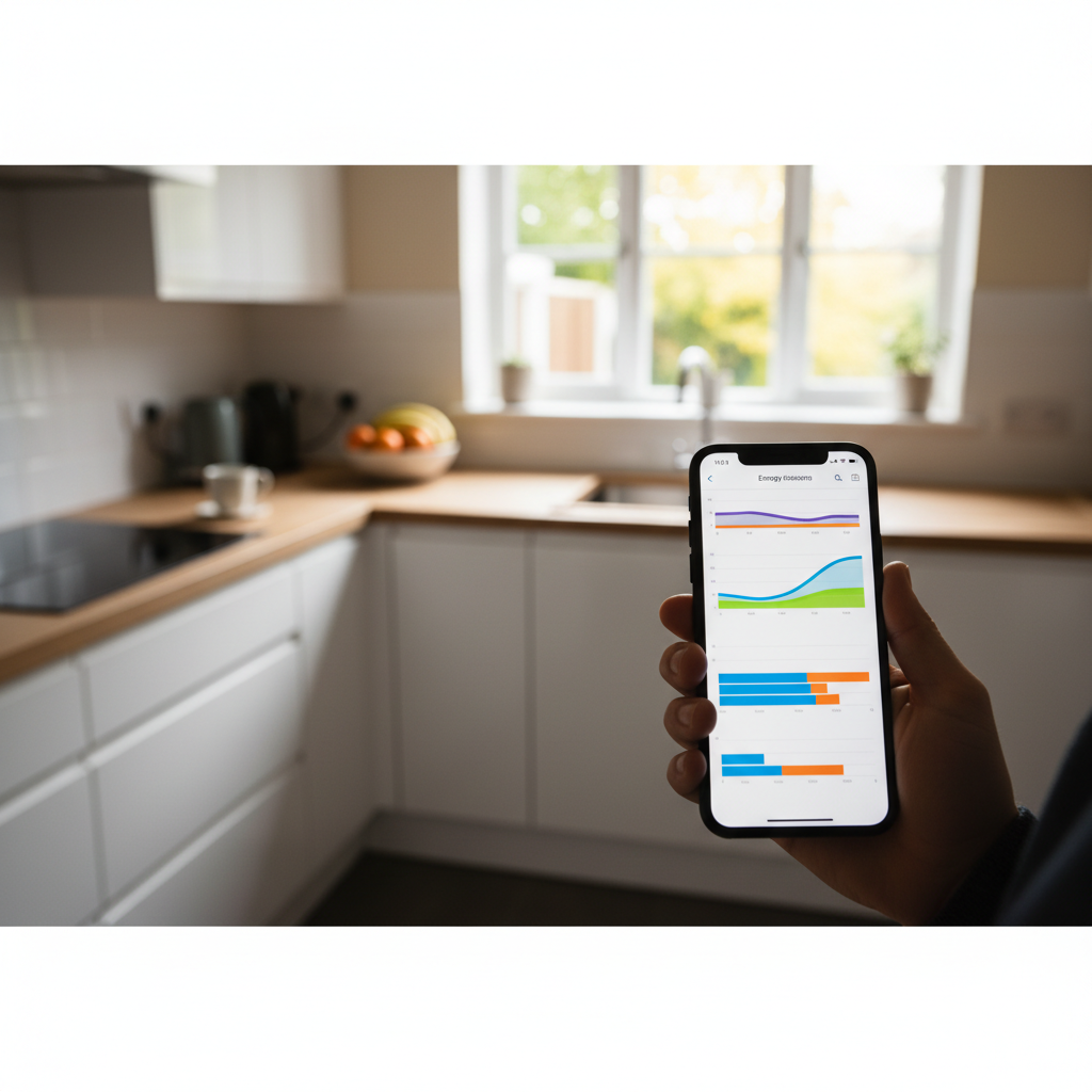 Energiemonitoring via een app voor een vakantiewoning met smart plugs.
