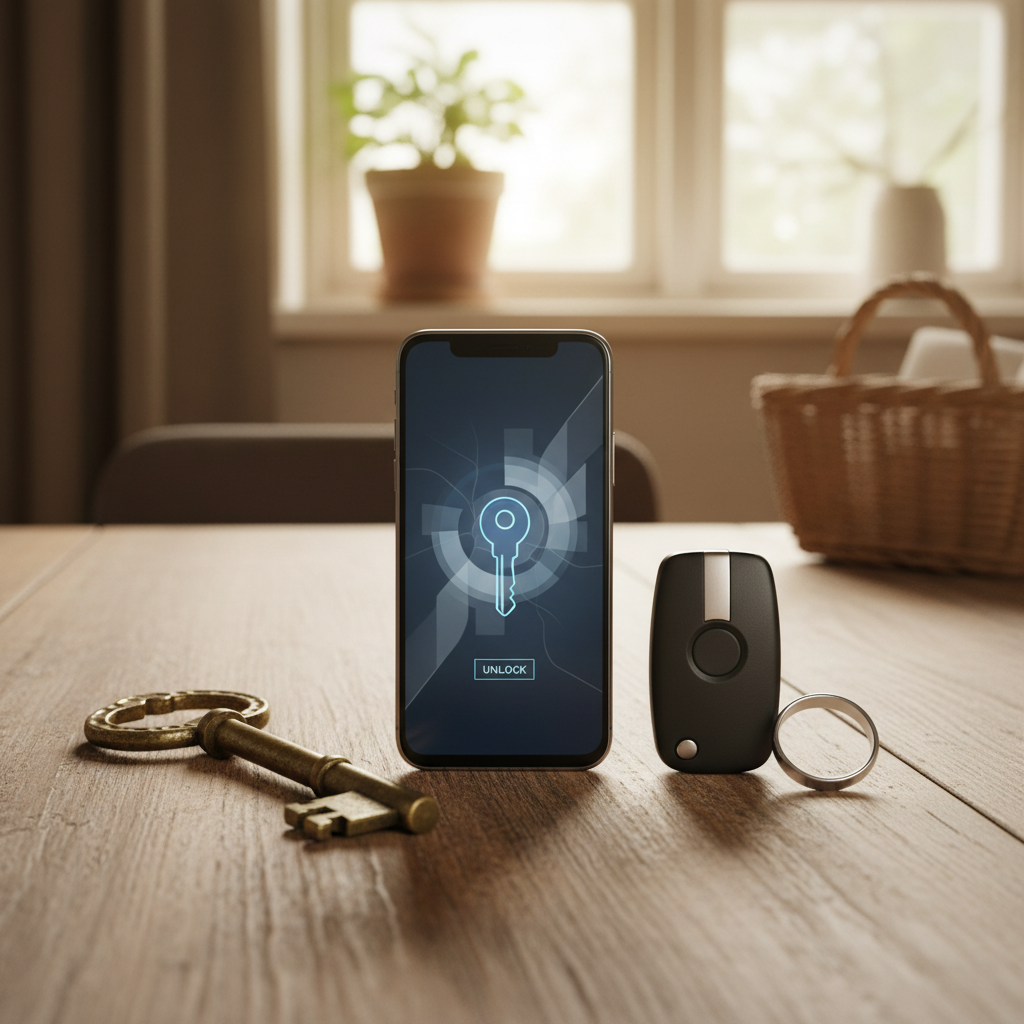 Vergelijking van toegangsmechanismen voor vakantiewoningen met smart locks en fysieke sleutels.