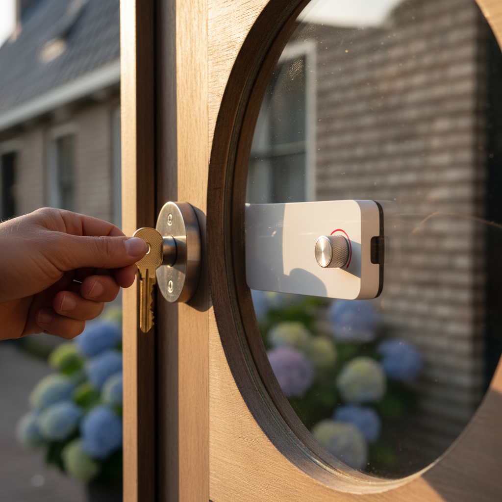 Mechanische cilinder met noodfunctie voor slimme sloten in een vakantiewoning.