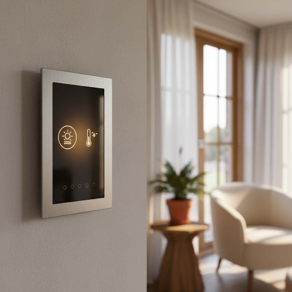 Slim bedieningspaneel voor zonwering in een vakantiewoning