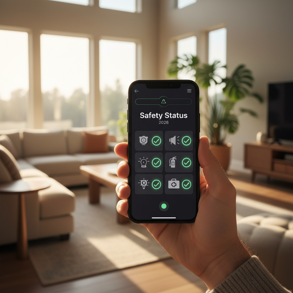 Dashboard voor beheer van slimme noodverlichting in een vakantiewoning