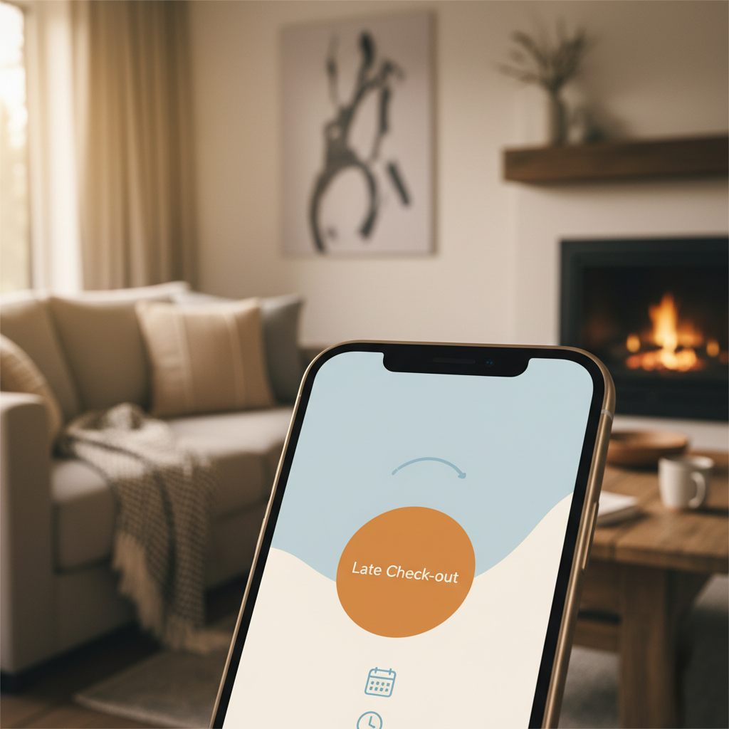 Mobiele app voor late check-out in een vakantiewoning
