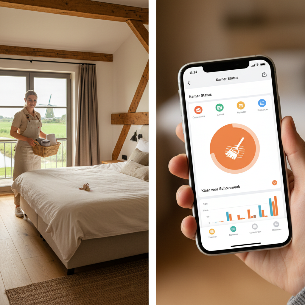 Automatisering van schoonmaak workflows via slimme toegangscontrole in co-living panden.