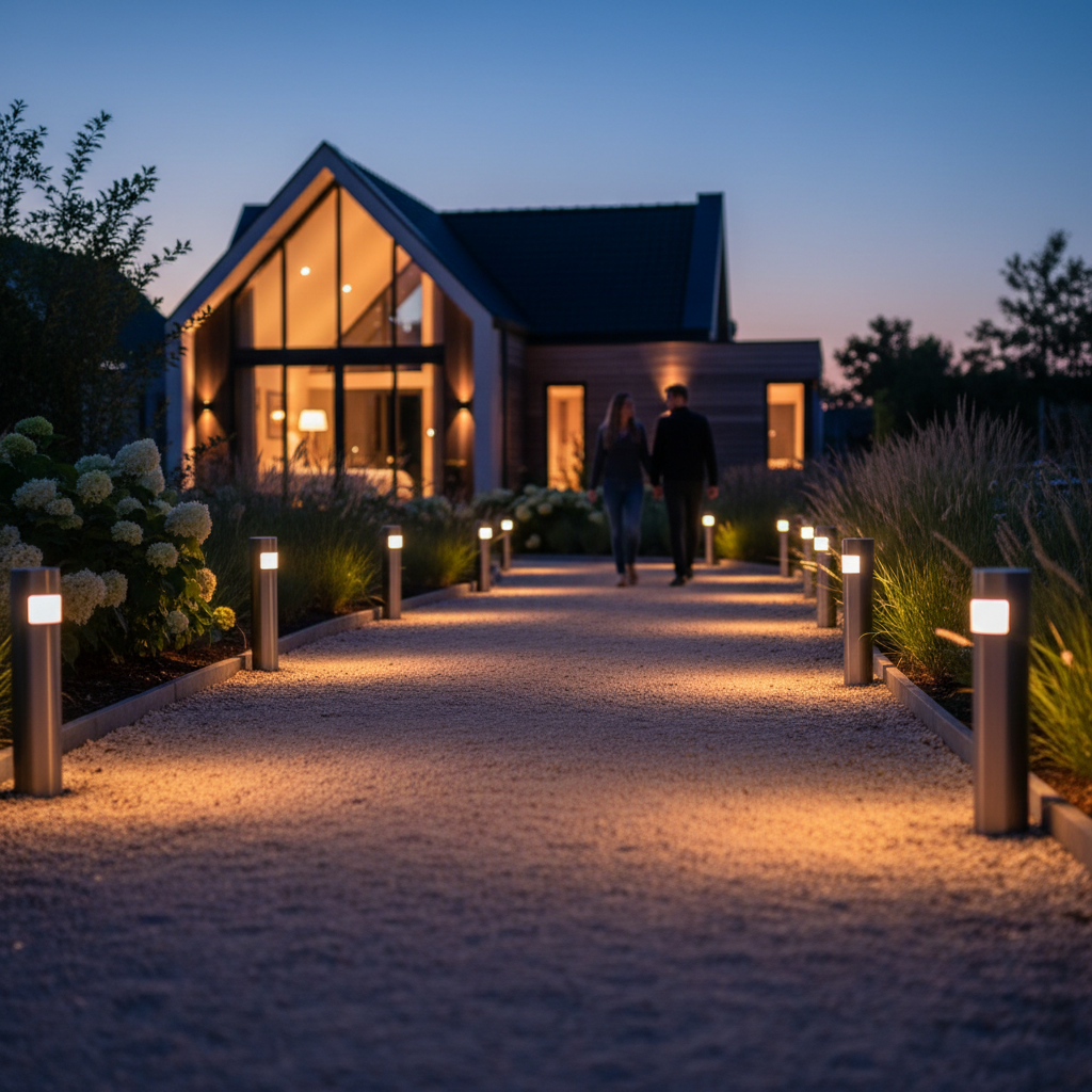 Slimme padverlichting voor veiligheid en gastvrijheid bij een B&B.